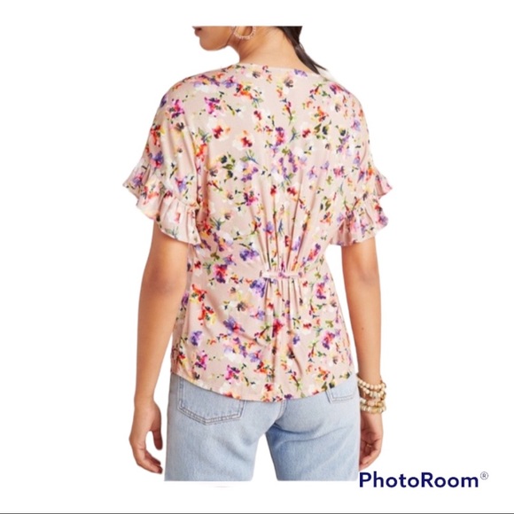 Anthropologie Dolan Mitzi Floral Blouse Buttons, Size extra small - Picture 3 of 9